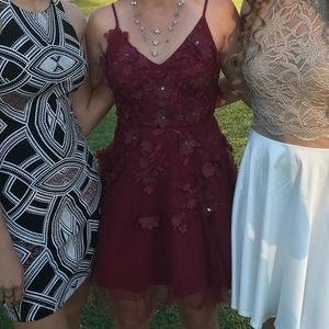 Maroon homecoming dress (middle)
